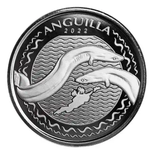 2022 1 oz Silver EC8 Anguilla Eel BU (No Capsule)