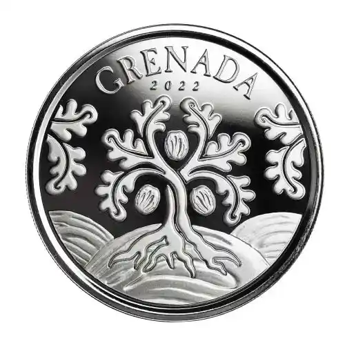 2022 1 oz Silver EC8 Grenada Nutmeg Tree BU