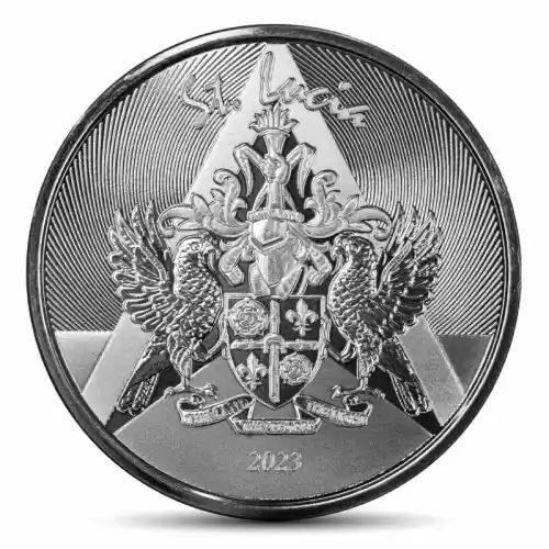 2023 1 oz St. Lucia Coat of Arms Silver Coin (BU)