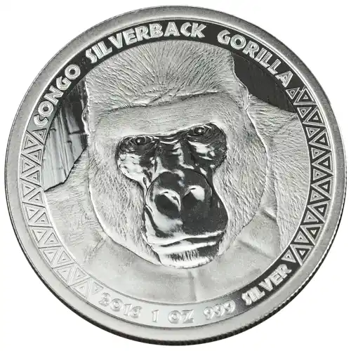 1 oz Republic of Congo Gorilla 2016
