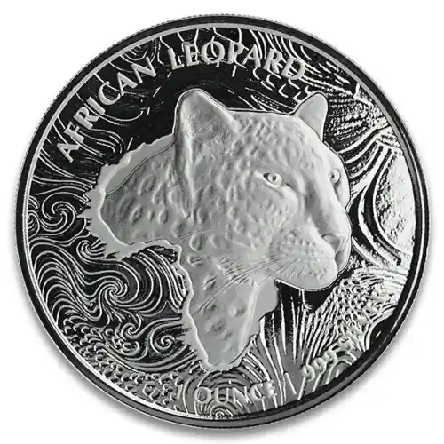 2019 Silver 1 oz Republic of Ghana African Leopard