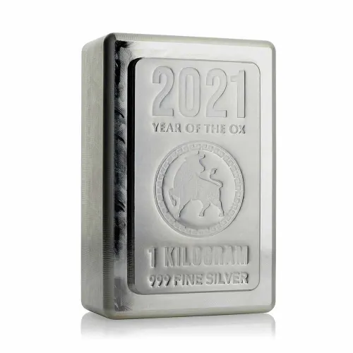 2021 Silver 1 Kilo Scottsdale Lunar Ox Stacker Bar