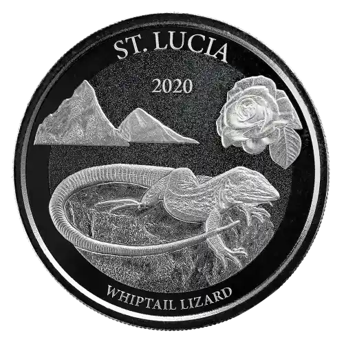 2020 EC8 St. Lucia Whiptail Lizard 1 oz Silver BU