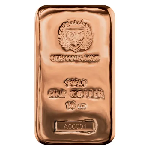 10 oz Germania Mint Cast Copper Bar