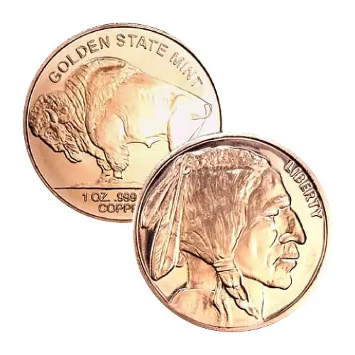 Copper 1 oz Buffalo Round (Golden State Mint)
