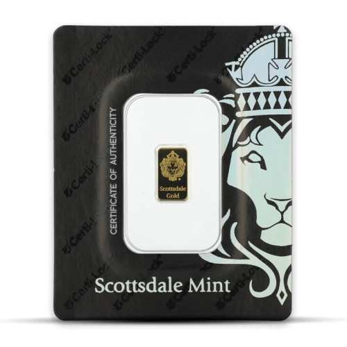 1 Gram Scottsdale Lion Gold Bar