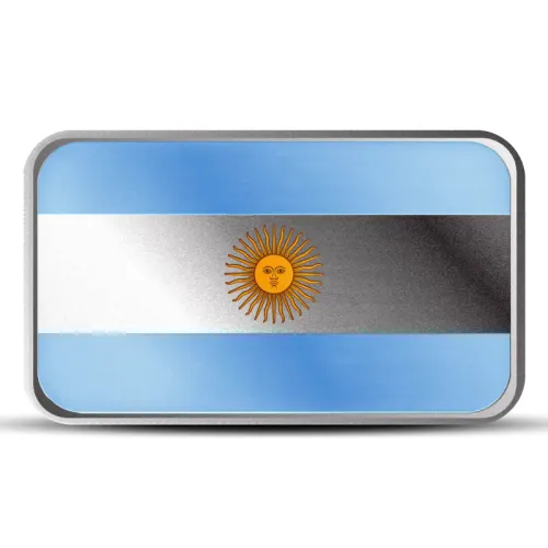 1 oz Argentina Country Flag Silver Bar (Colored)