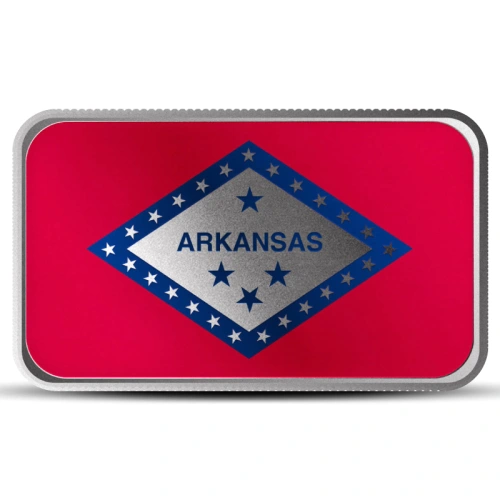1 oz Arkansas State Flag Silver Bar (Colored)