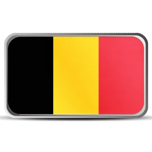 1 oz Belgium Country Flag Silver Bar (Colored)