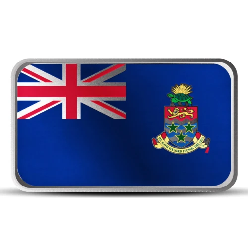 1 oz Cayman Islands Country Flag Silver Bar (Colored)