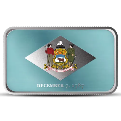 1 oz Alabama State Flag Silver Colored Bar