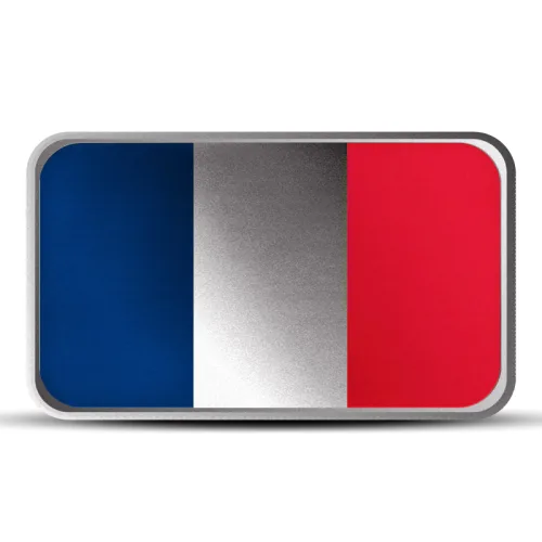 1 oz France Country Flag Silver Bar (Colored)