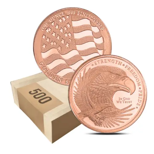 1 oz Golden State Mint Eagle Copper Round (Box of 500)