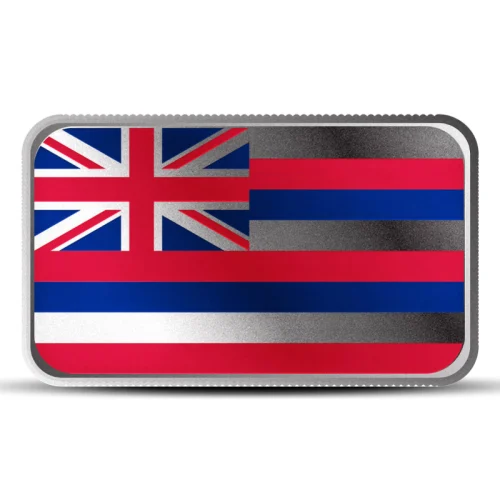 1 oz Hawaii State Flag Silver Bar (Colored)