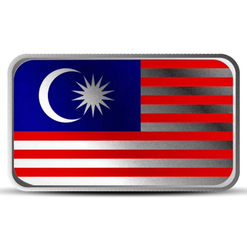 1 oz Malaysia Country Flag Silver Bar (Colored)