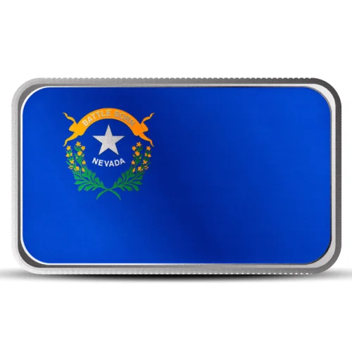 1 oz Nevada State Flag Silver Bar (Colored)
