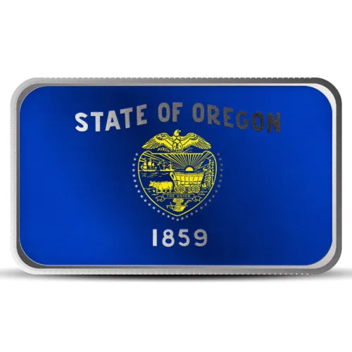 1 oz Alabama State Flag Silver Colored Bar