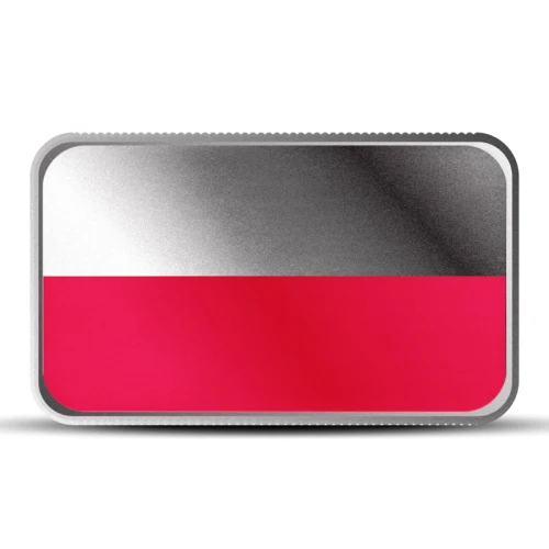 1 oz Poland Country Flag Silver Bar (Colored)