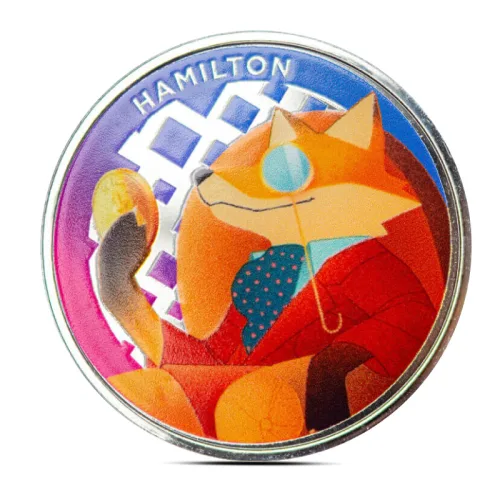 1 oz Scottsdale Hamilton The Fox Silver Round (Color)