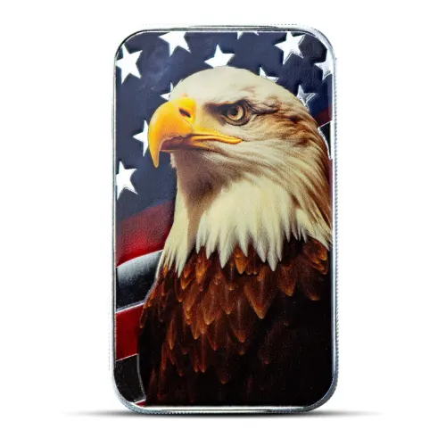 1 oz Scottsdale Patriotic Bald Eagle Silver Bar (Color)