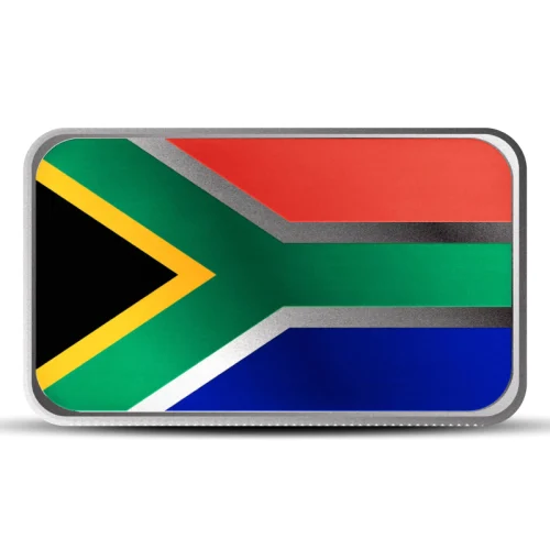 1 oz South Africa Country Flag Silver Bar (Colored)