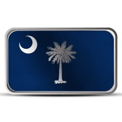 1 oz Alabama State Flag Silver Colored Bar