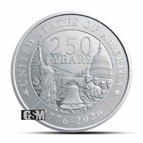 1 oz USA 250th Anniversary Silver Round (GSM)
