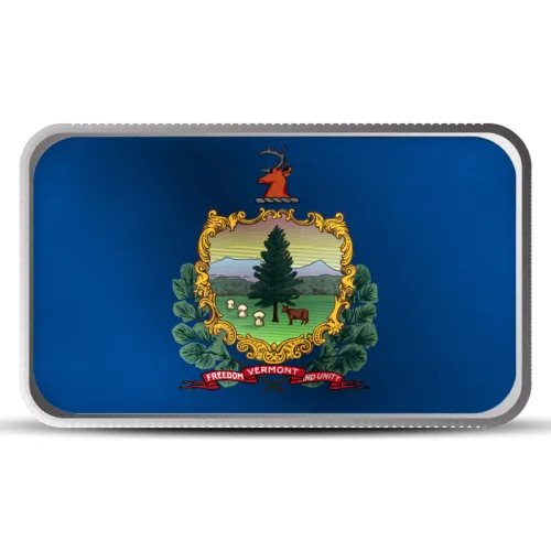 1 oz Alabama State Flag Silver Colored Bar
