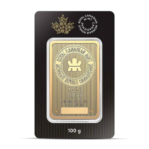 100 Gram Royal Canadian Mint (RCM) Gold Bar