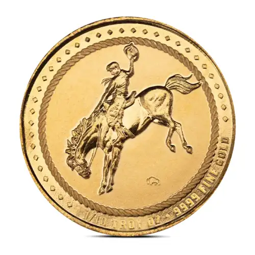 1/10 oz Scottsdale Cowboy with Buffalo Privy Gold Round