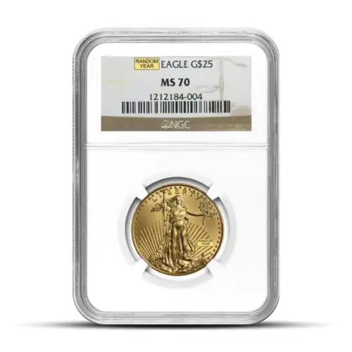 1/2 oz America Gold Eagle MS70 Graded Coin (PCGS/NGC Random Date)