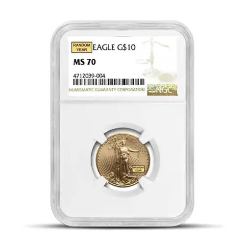 1/4 oz America Gold Eagle MS70 Coin (Random, NGC or PCGS)