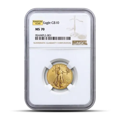 1/4 oz America Gold Eagle MS70 (Random Date, Brown Label, NGC)
