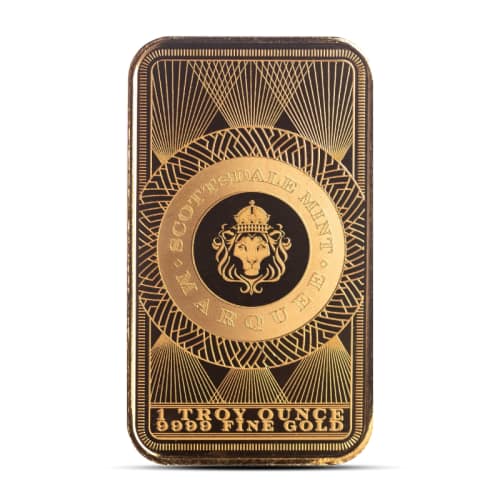 1 oz Marquee Peacock Gold Bar – Scottsdale Mint