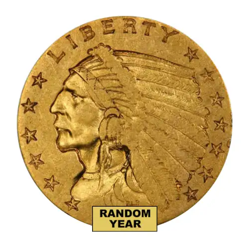$2.50 Indian Quarter Gold Eagle Coin (VF, Random)