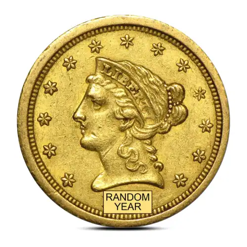 $2.50 Liberty Quarter Eagle Gold Coin (XF, Random)