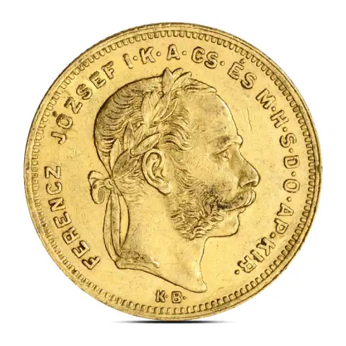 20 Francs / 8 Forint Hungary Gold Coin (Avg. Circulated)