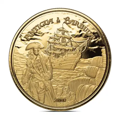 2023 1 oz Antigua & Barbuda Rumrunner Pirate Gold Coin (BU)