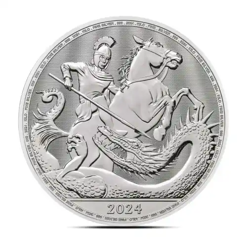 2024 1 Kilo British St George and the Dragon Silver Coin (BU)