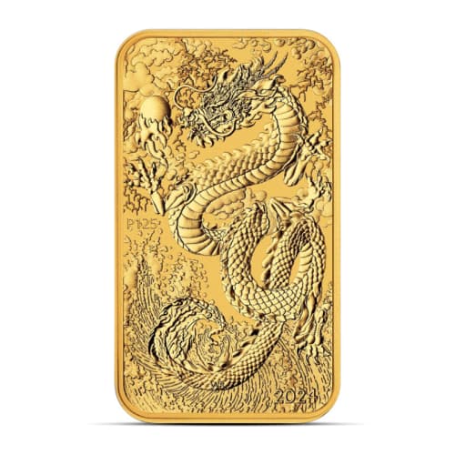 2024 1 oz Australia Rectangular Dragon Gold Coin (BU)