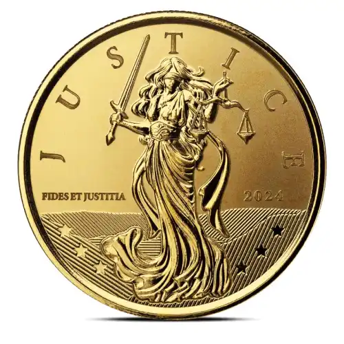 2024 1 oz Gibraltar Lady Justice Gold Coin (BU)