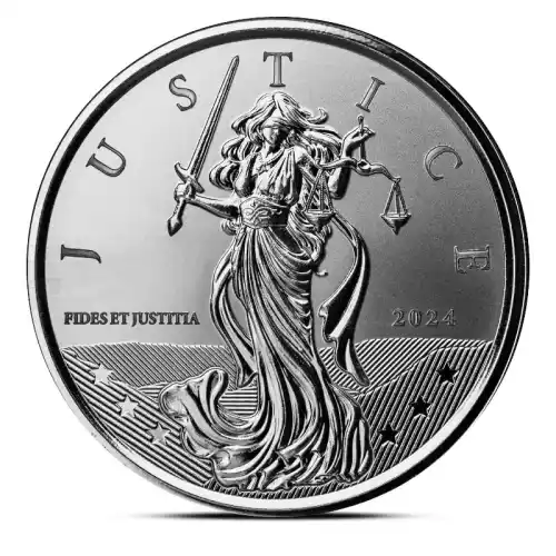 2024 1 oz Gibraltar Lady Justice Silver Coin (BU)
