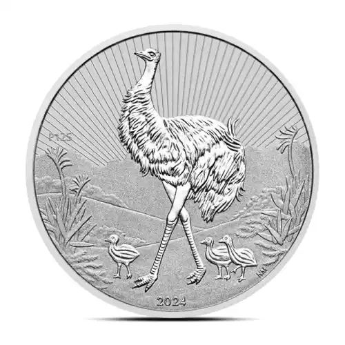 2024 10 oz Perth Piedfort: Next Generation Mother & Baby Emu Silver Coin (BU)