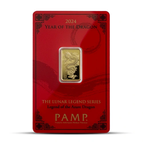 2024 5 Gram PAMP Lunar Dragon Gold Bar