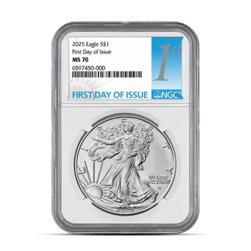 2025 1 oz American Silver Eagle Coin NGC MS70 (First Day)
