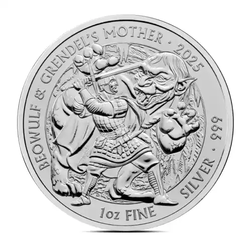 2025 1 oz British Beowulf & Grendel's Mother Silver Coin (BU)