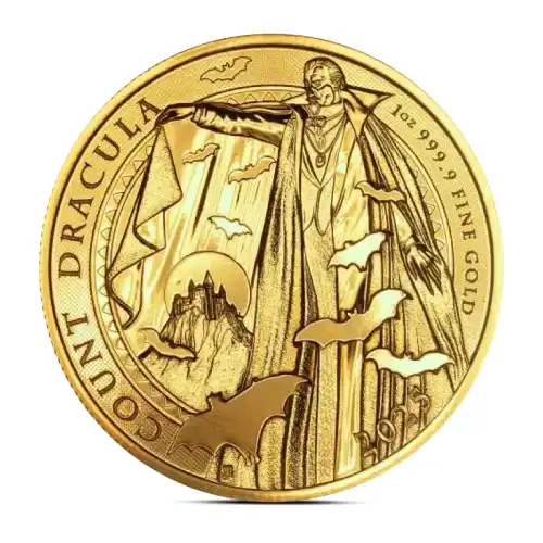 2025 1 oz British Gothic Horror: Count Dracula Gold Coin (BU)