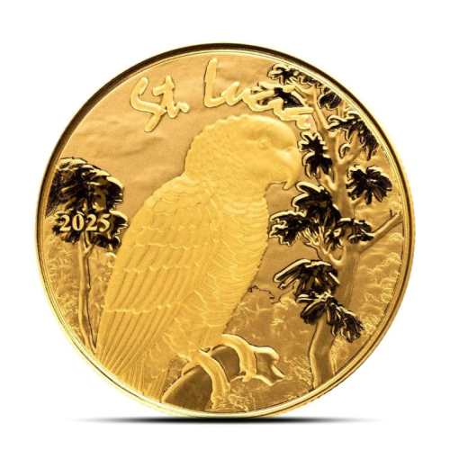 2025 1 oz EC8 St. Lucia Parrot Gold Coin