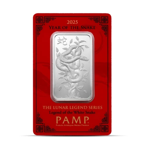 2025 10 Gram PAMP Lunar Snake Silver Bar