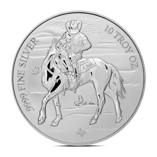 2025 10 oz Texas Mint Cowboy Silver Round (Reverse Proof)